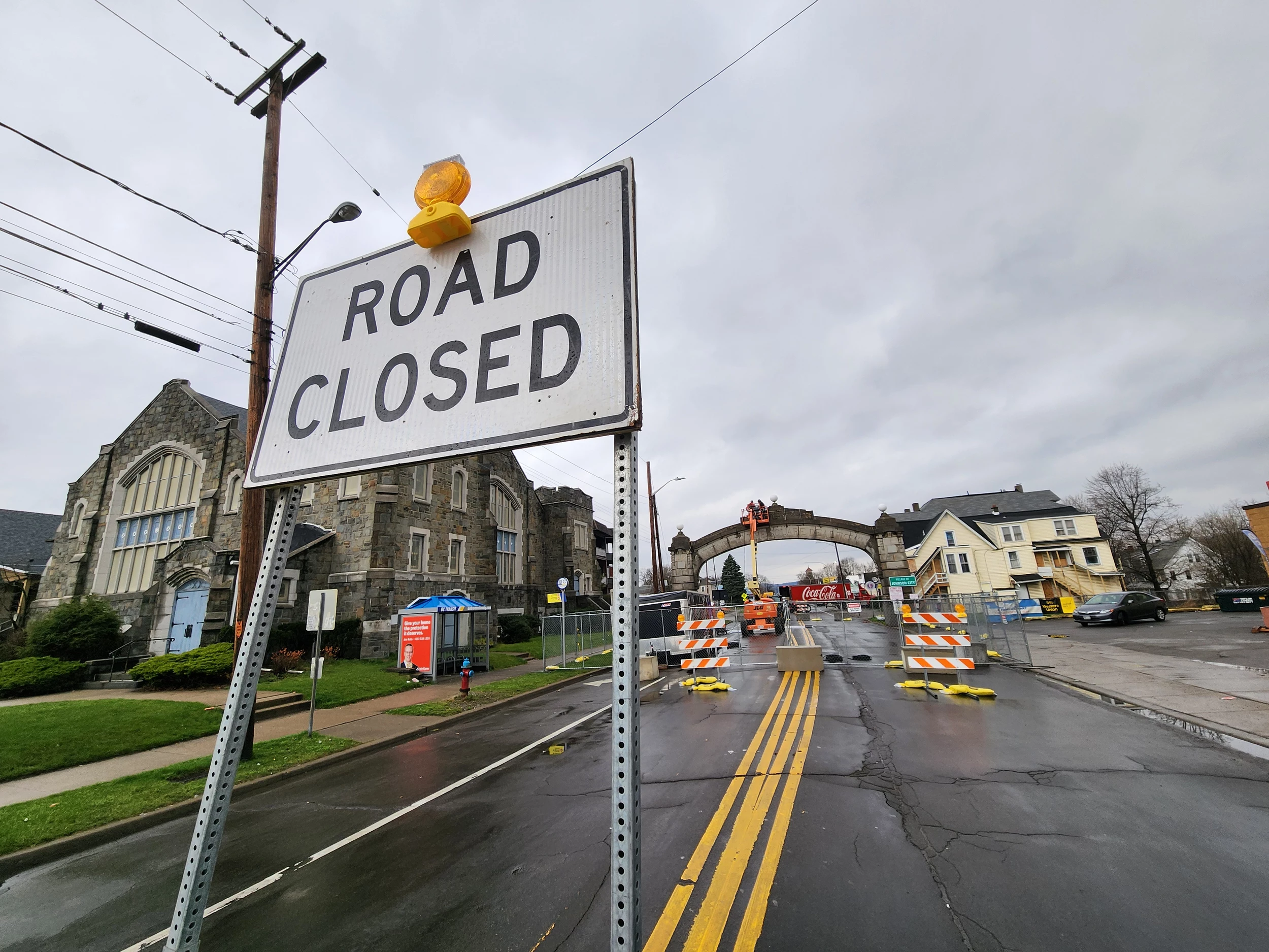 A view of Main Street in Binghamton near the Workers Arch rehabilitation project on April 11, 2024. (Photo: Bob Joseph/WNBF News)