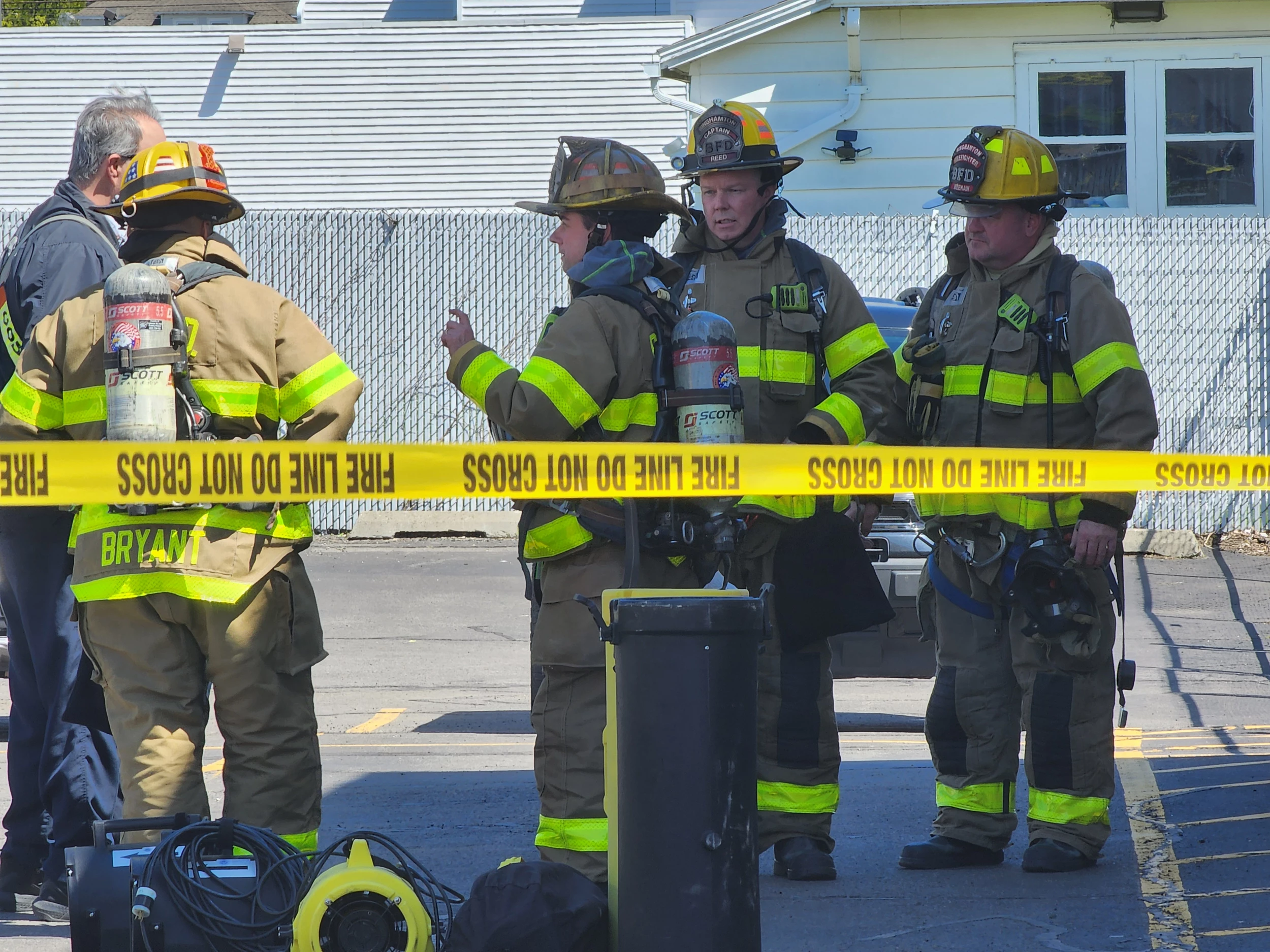 Binghamton firefighters at the scene of a natural gas leak on Robinson Street. (Photo: Bob Joseph/WNBF News)