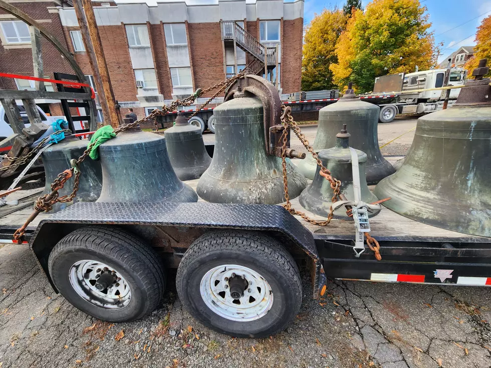 The bells from the closed Endicott church were hauled away on October 26, 2023. (Photo: Bob Joseph/WNBF News)